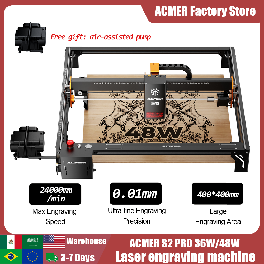 Industrial Laser Cutting Machine - ACMER S2 PRO 36W/48W Laser Engraver