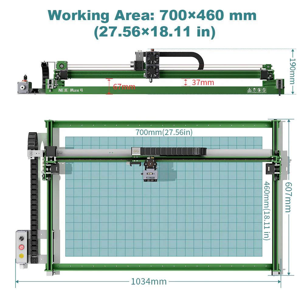 Industrial NEJE Max 4 V2 E80 2 - Industrial Laser Engraver For Wood 评论和价格