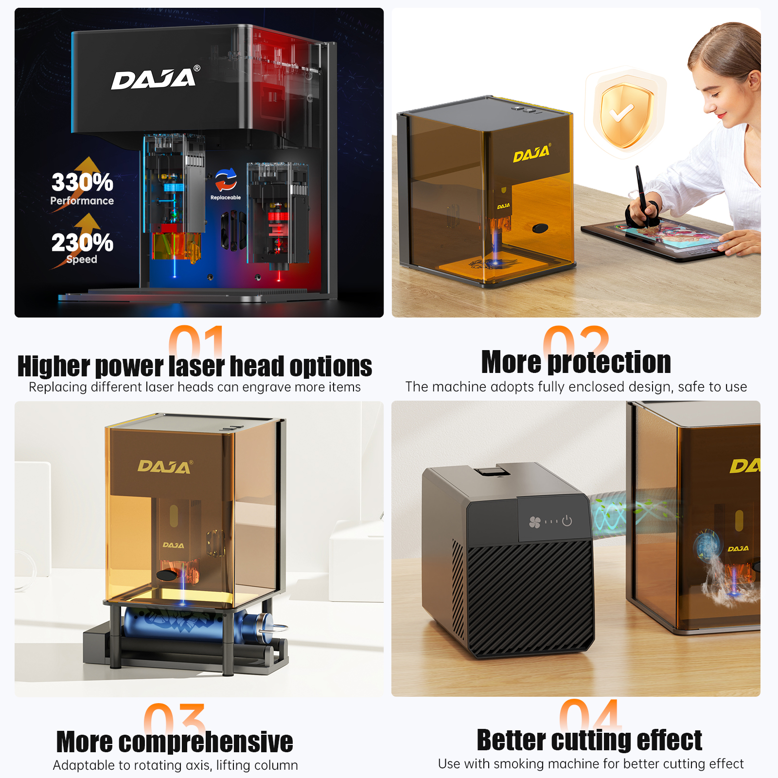 DAJA DJ6 Pro Mini Laser Engrav - Industrial Laser Cutting Machine 评论和价格