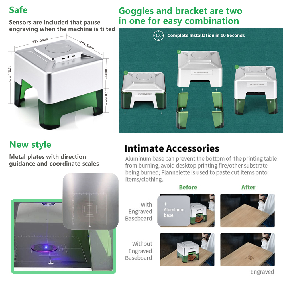 3W Mini Laser Engraver Portabl - Industrial Laser Printing Machine 评论和价格