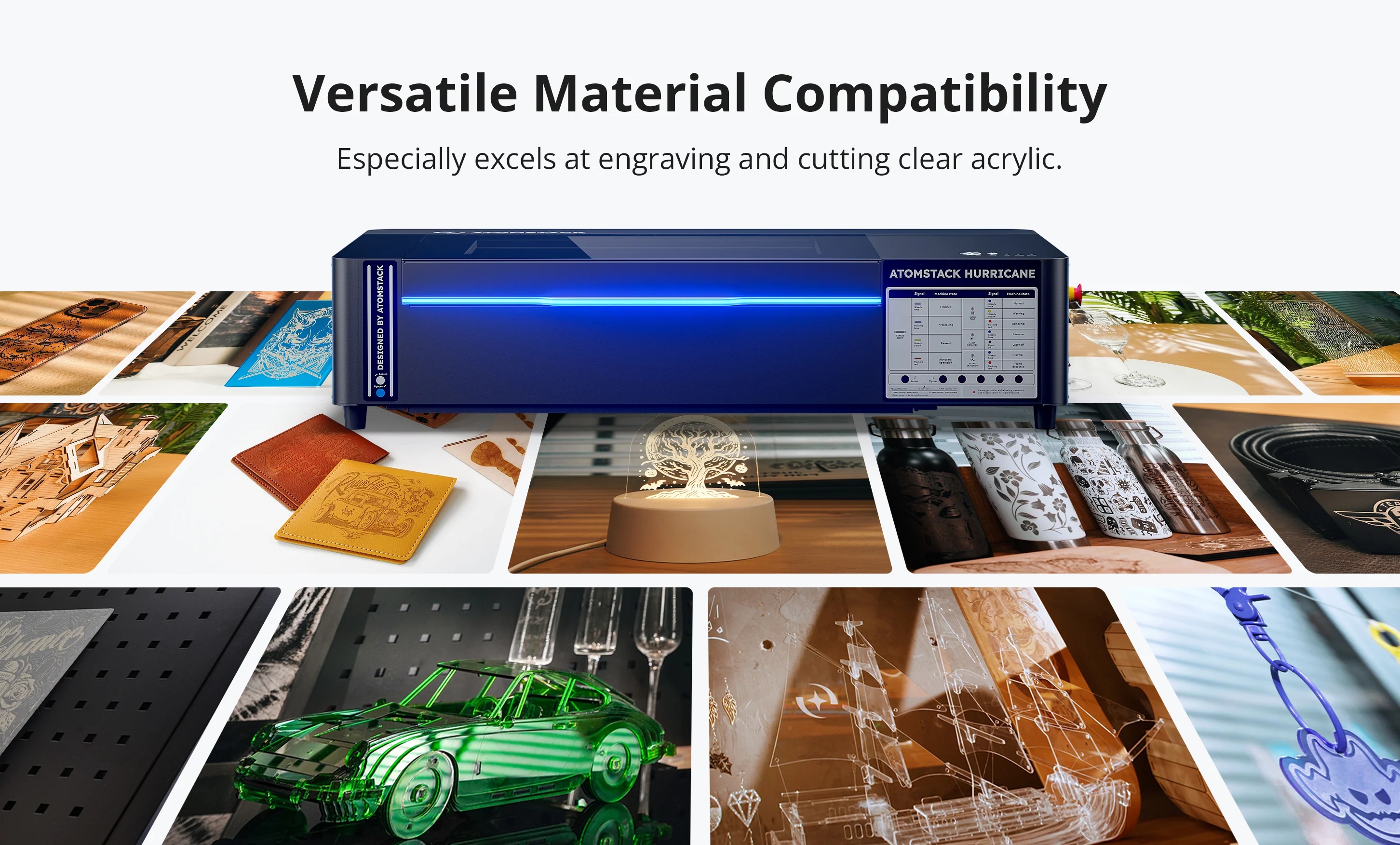 Atomstack Hurricane 55W Co2 La - Industrial Laser Engraver For Wood 评论和价格