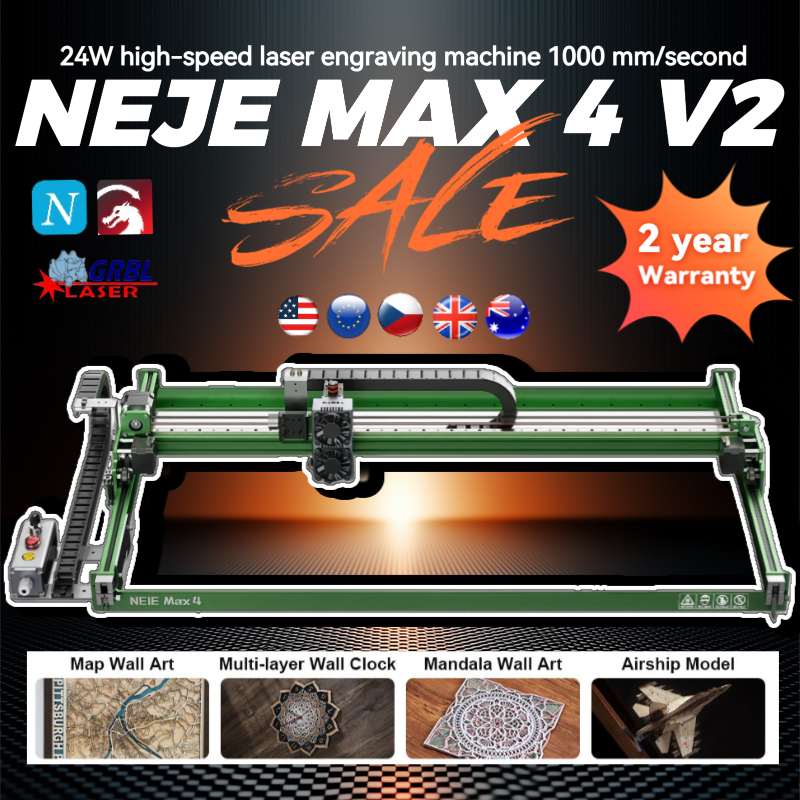 NEJE Max 4 V2 E80 24W High-Spe - Industrial Laser Engraver For Wood 评论和价格