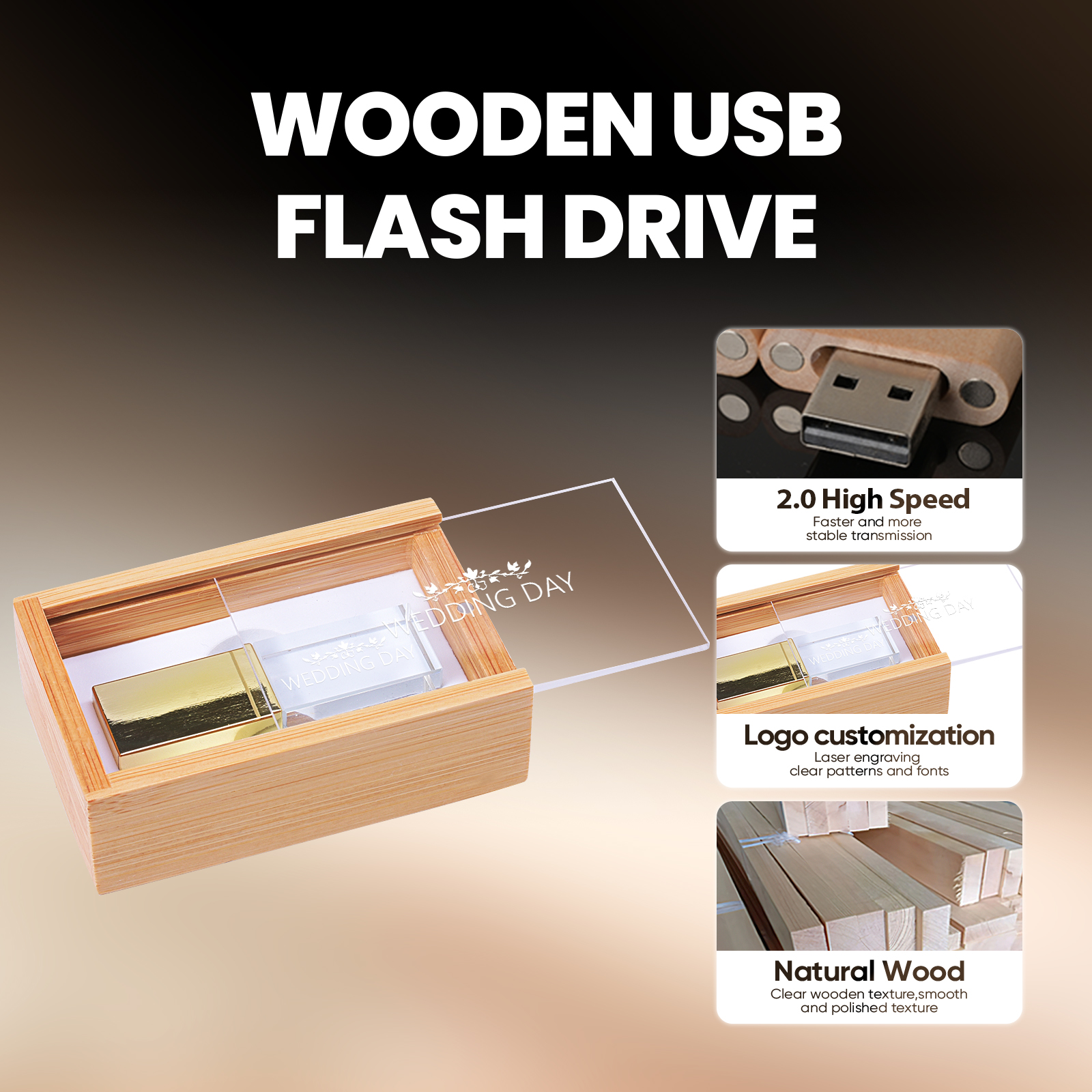 Crystal USB Flash Drive 128GB  - Industrial Laser Pen 评论和价格
