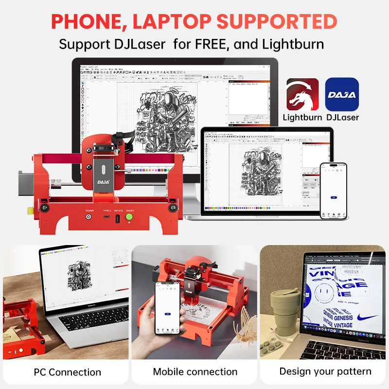 DAJA A7 Laser Engraver 5W Mini - Industrial Laser Cutting Machine 评论和价格