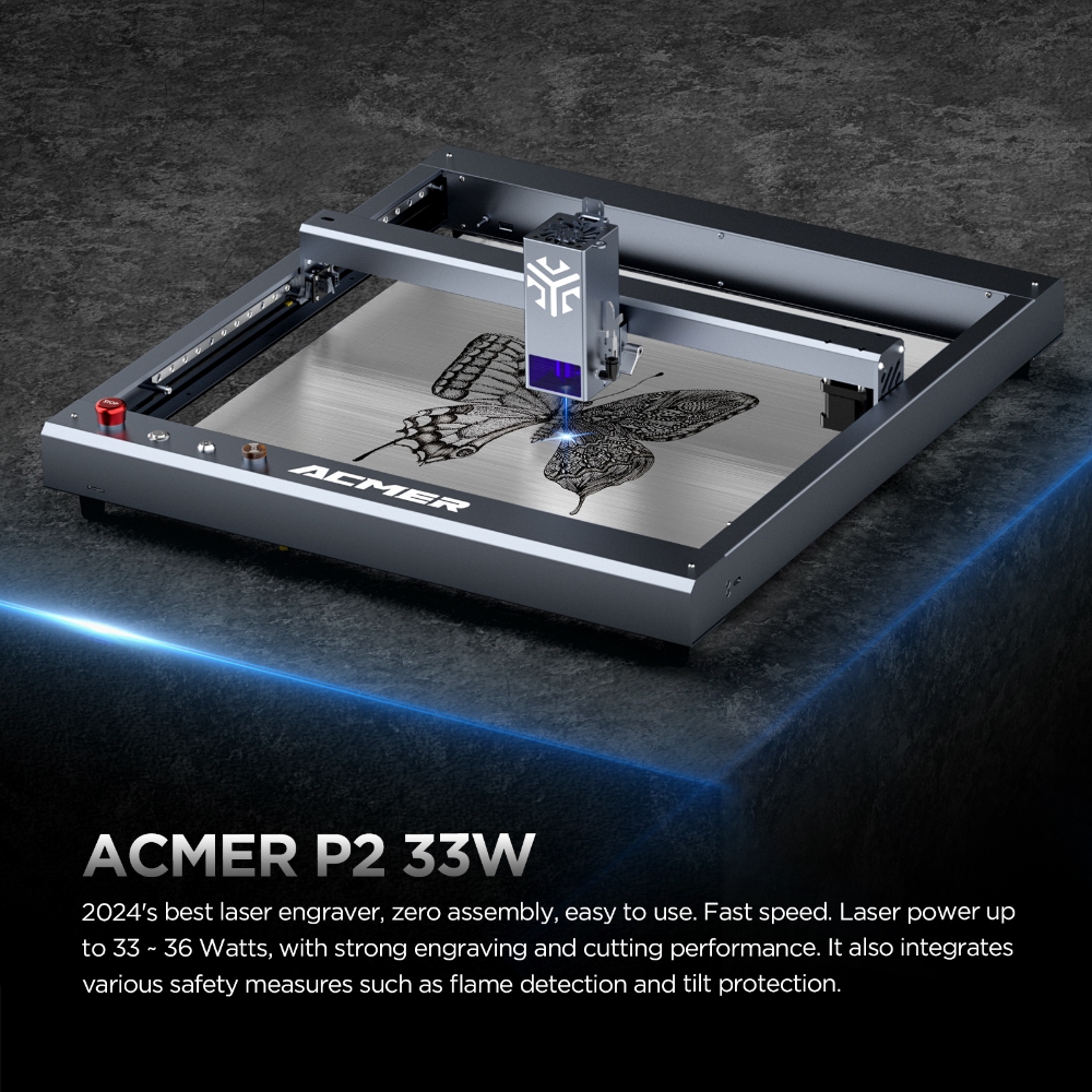 ACMER P2 33W lasers Engraver W - Industrial Laser Engraver For Wood 评论和价格