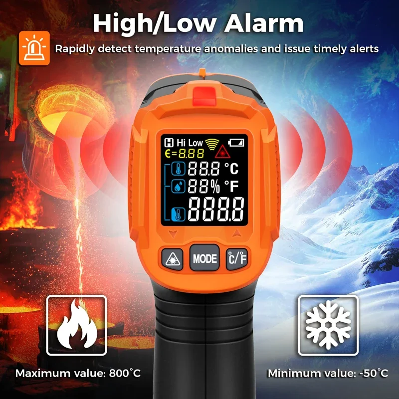 -50~380C Infrared Thermometer  - Industrial Laser Temperature Sensor 评论和价格