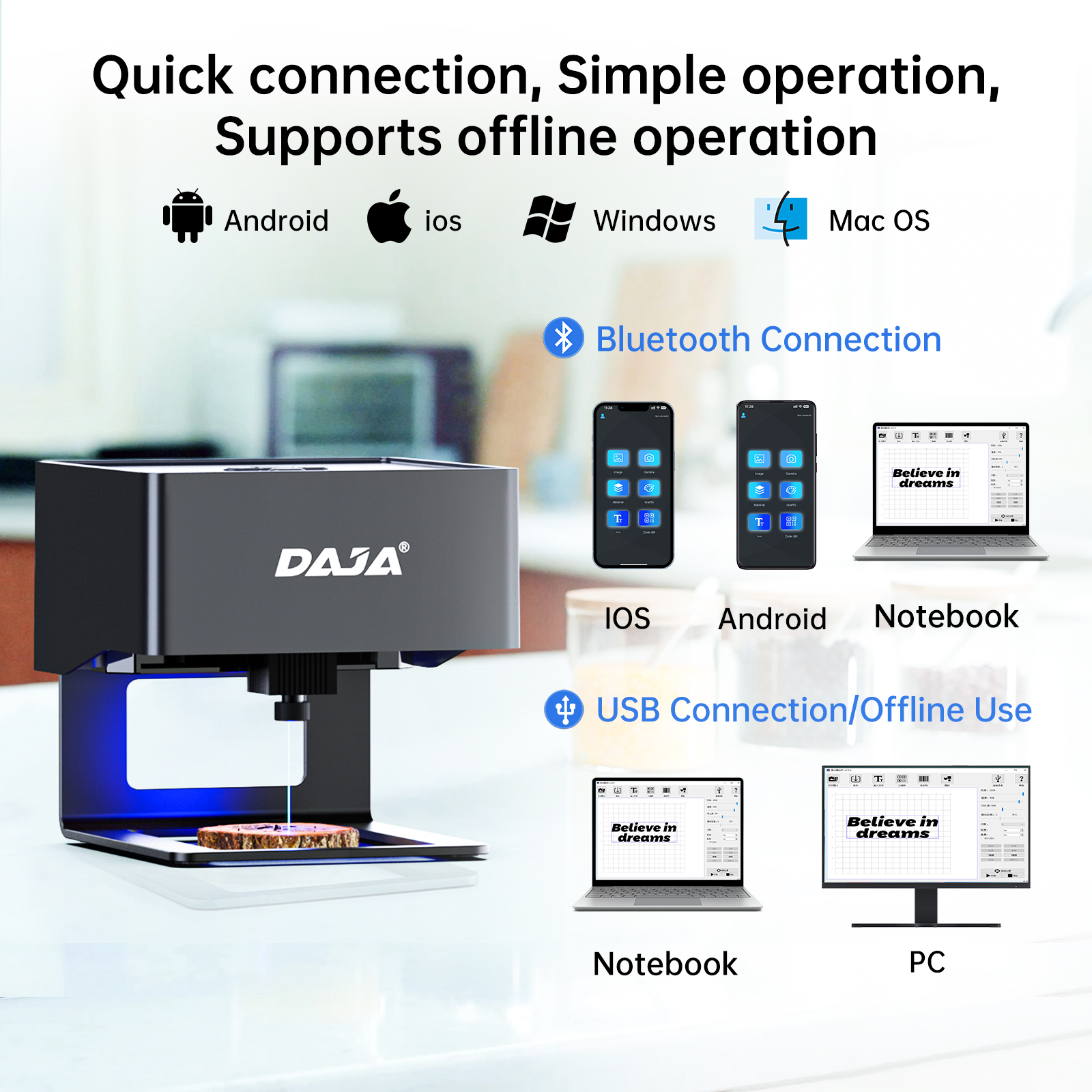 DAJA DJ6 Mini Portable Laser E - Industrial Laser Cutting Machine 评论和价格