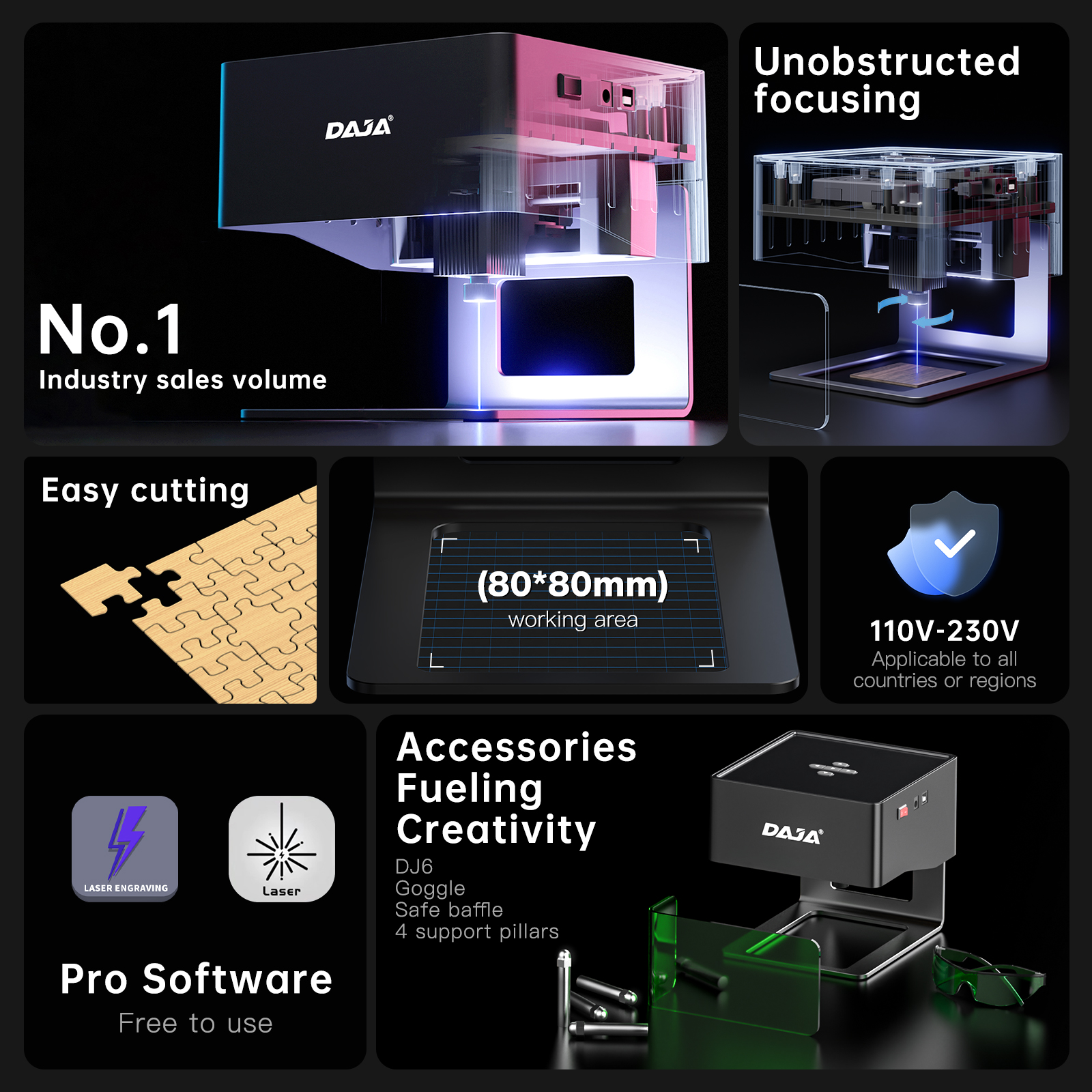 DAJA DJ6 Mini Portable Laser E - Industrial Laser Cutting Machine 评论和价格